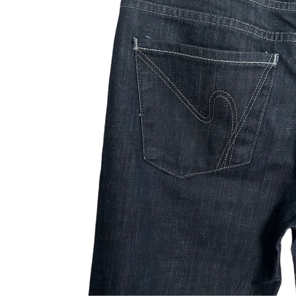 CITIZEN OF HUMANITY MID RISE HUTTON WIDE LEG FLARE DARK WASH SIZE 28 - Picture 6 of 14